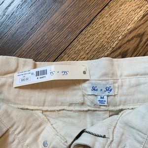 Cream paper bag skirt with belt
